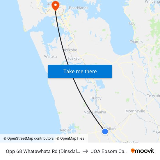 Opp 68 Whatawhata Rd (Dinsdale Shops) to UOA Epsom Campus map