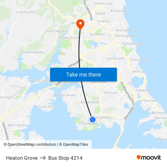 Heaton Grove to Bus Stop 4214 map