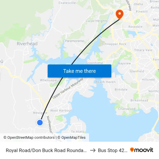 Royal Road/Don Buck Road Roundabout to Bus Stop 4214 map