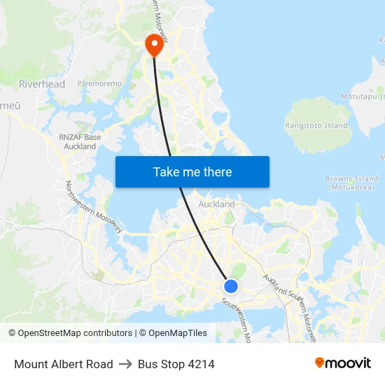 Mount Albert Road to Bus Stop 4214 map