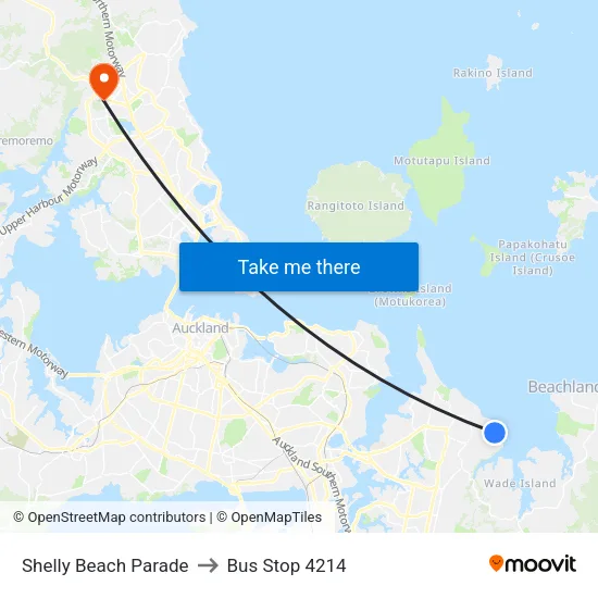 Shelly Beach Parade to Bus Stop 4214 map
