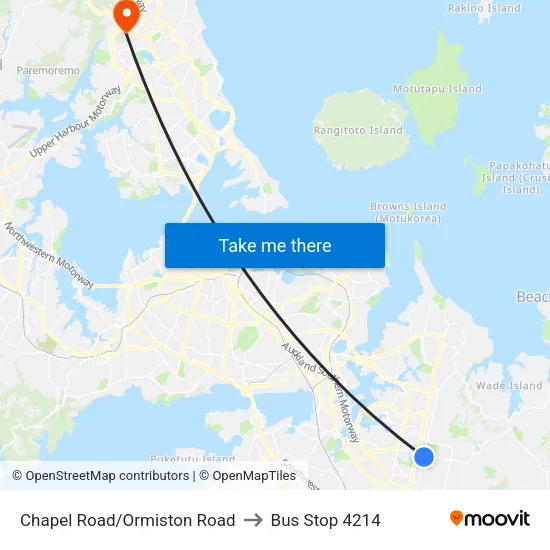 Chapel Road/Ormiston Road to Bus Stop 4214 map