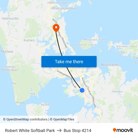Robert White Softball Park to Bus Stop 4214 map