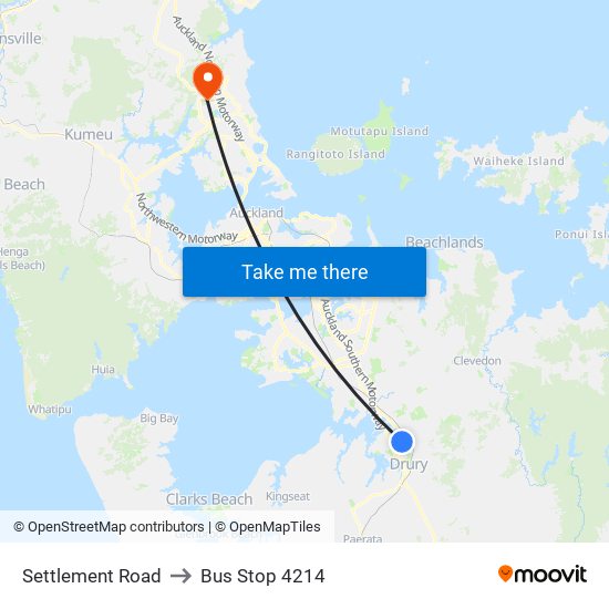 Settlement Road to Bus Stop 4214 map