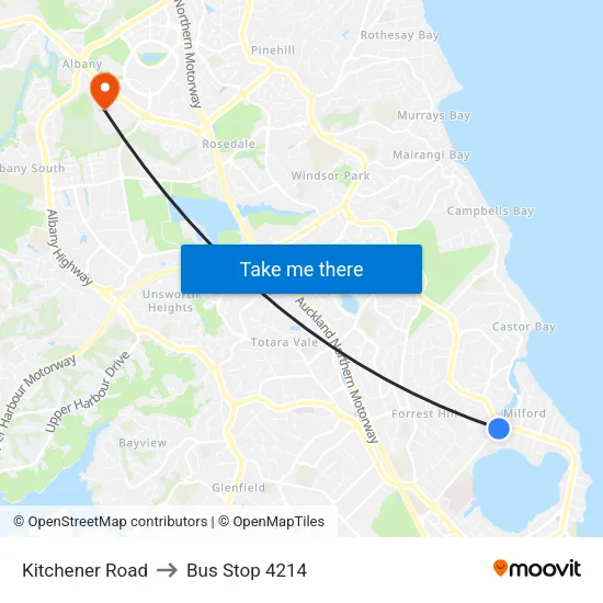 Kitchener Road to Bus Stop 4214 map