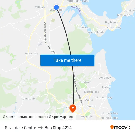 Silverdale Centre to Bus Stop 4214 map