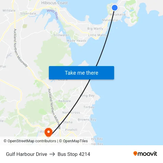 Gulf Harbour Drive to Bus Stop 4214 map