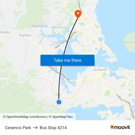 Ceramco Park to Bus Stop 4214 map