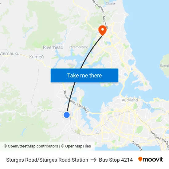 Sturges Road/Sturges Road Station to Bus Stop 4214 map