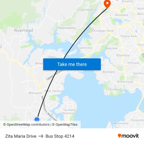 Zita Maria Drive to Bus Stop 4214 map