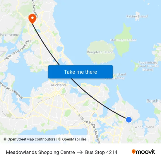 Meadowlands Shopping Centre to Bus Stop 4214 map
