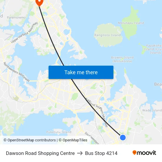 Dawson Road Shopping Centre to Bus Stop 4214 map