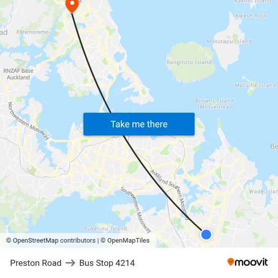 Preston Road to Bus Stop 4214 map