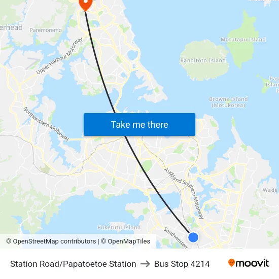 Station Road/Papatoetoe Station to Bus Stop 4214 map