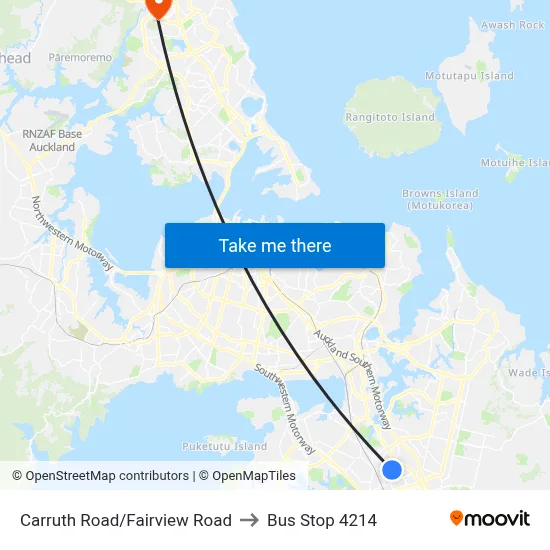 Carruth Road/Fairview Road to Bus Stop 4214 map