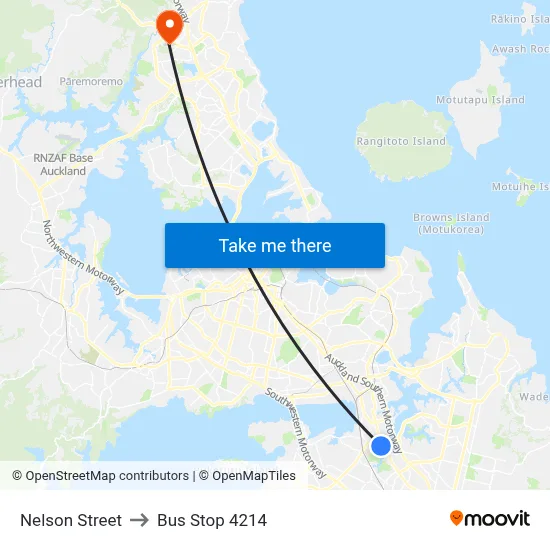 Nelson Street to Bus Stop 4214 map