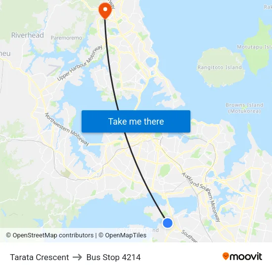Tarata Crescent to Bus Stop 4214 map