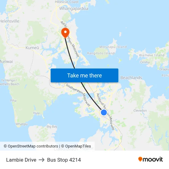 Lambie Drive to Bus Stop 4214 map