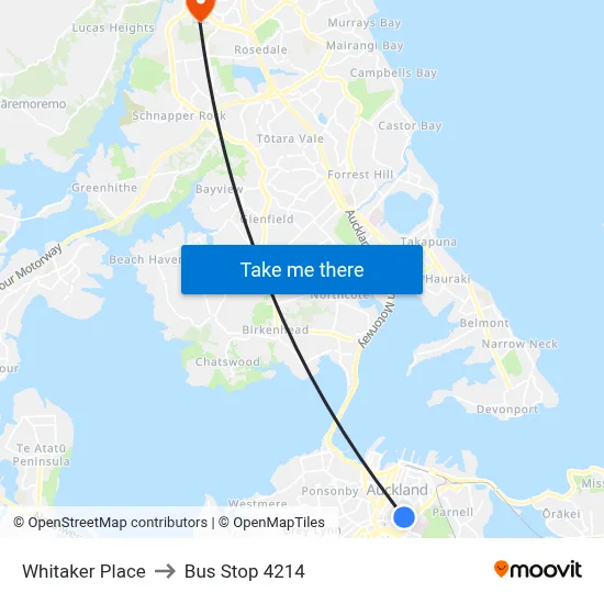 Whitaker Place to Bus Stop 4214 map