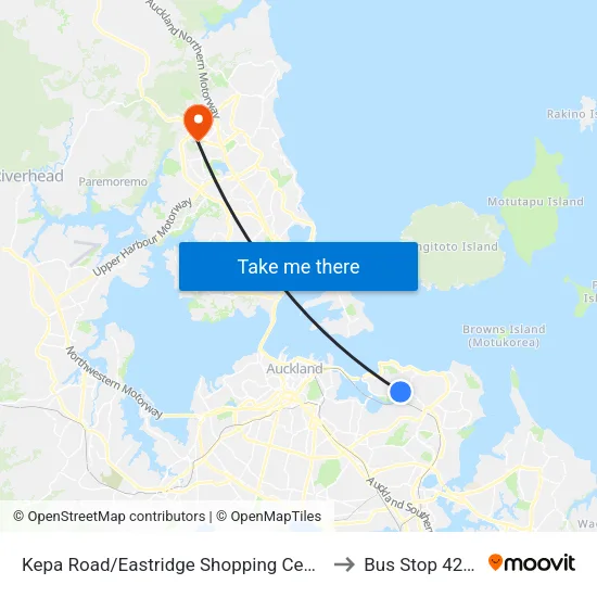 Kepa Road/Eastridge Shopping Centre to Bus Stop 4214 map
