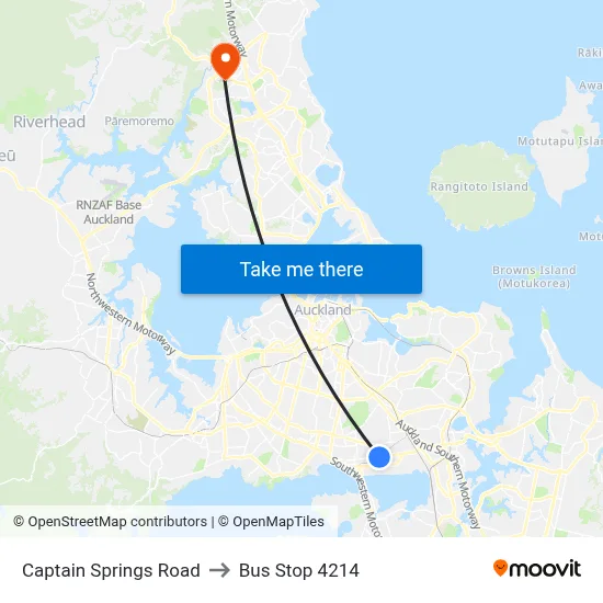 Captain Springs Road to Bus Stop 4214 map