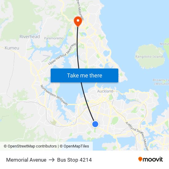 Memorial Avenue to Bus Stop 4214 map