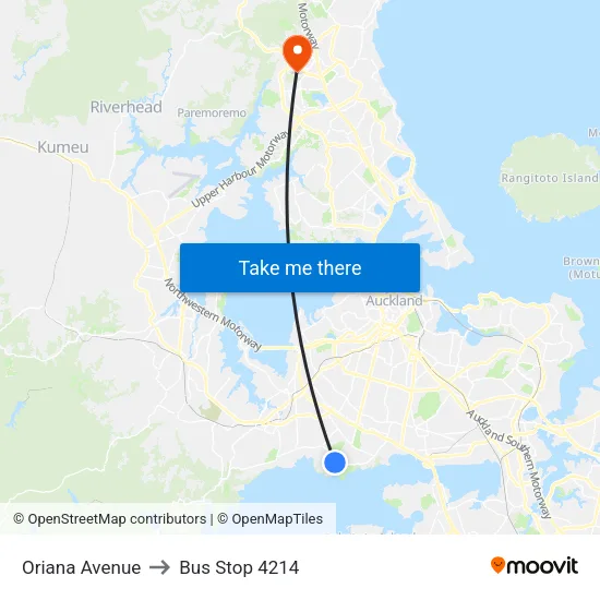 Oriana Avenue to Bus Stop 4214 map