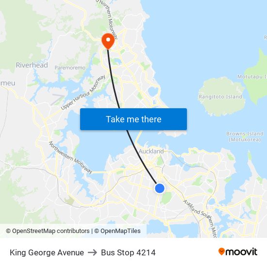 King George Avenue to Bus Stop 4214 map