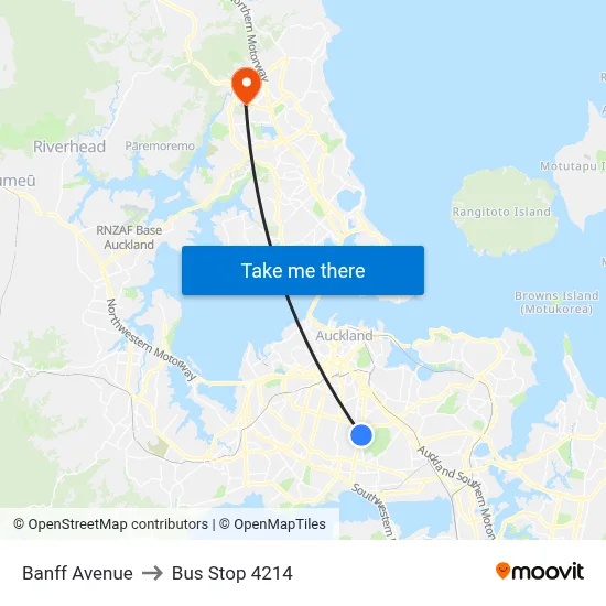 Banff Avenue to Bus Stop 4214 map