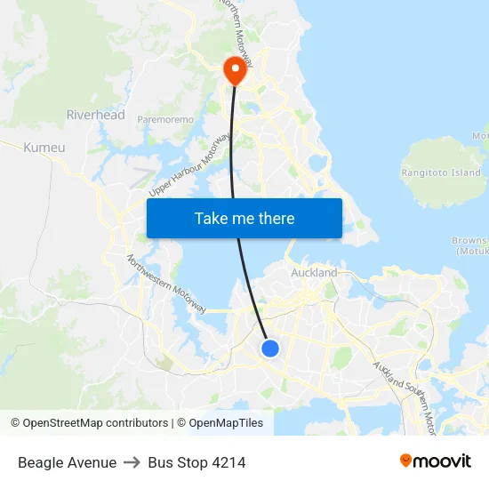 Beagle Avenue to Bus Stop 4214 map