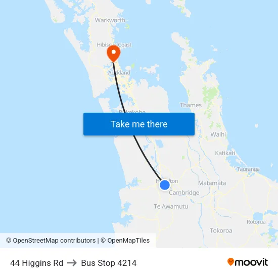 44 Higgins Rd, Hamilton to Bus Stop 4214 map