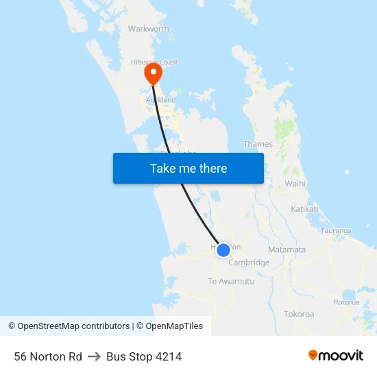 56 Norton Rd, Hamilton to Bus Stop 4214 map