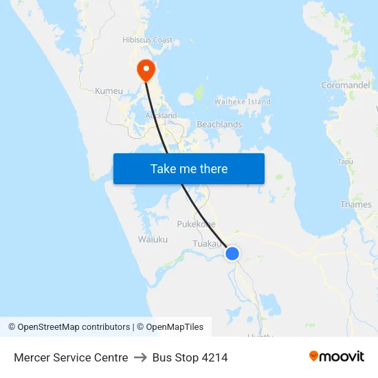 Mercer Service Centre, Mercer to Bus Stop 4214 map