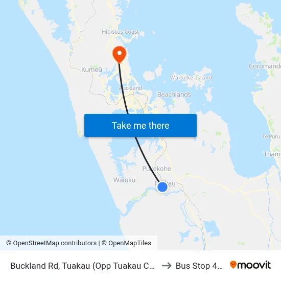 Buckland Rd, Tuakau (Opp Tuakau College) to Bus Stop 4214 map