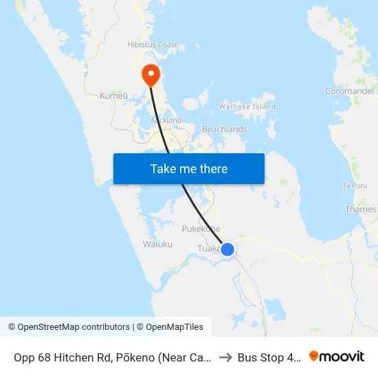 Opp 68 Hitchen Rd, Pōkeno (Near Calder Cr) to Bus Stop 4214 map