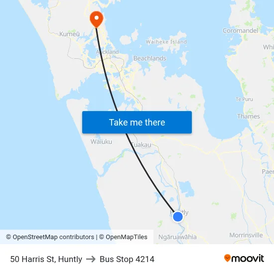50 Harris St, Huntly to Bus Stop 4214 map