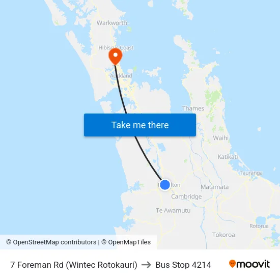 7 Foreman Rd, Hamilton (Wintec Rotokauri) to Bus Stop 4214 map