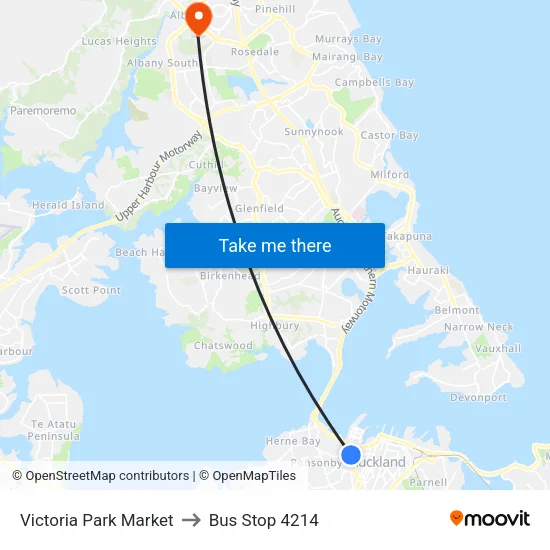 Victoria Park Market to Bus Stop 4214 map