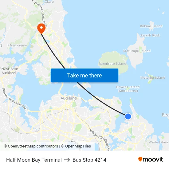 Half Moon Bay Terminal to Bus Stop 4214 map