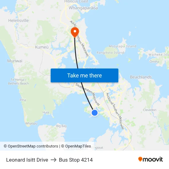 Leonard Isitt Drive to Bus Stop 4214 map