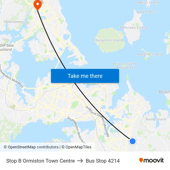 Stop B Ormiston Town Centre to Bus Stop 4214 map