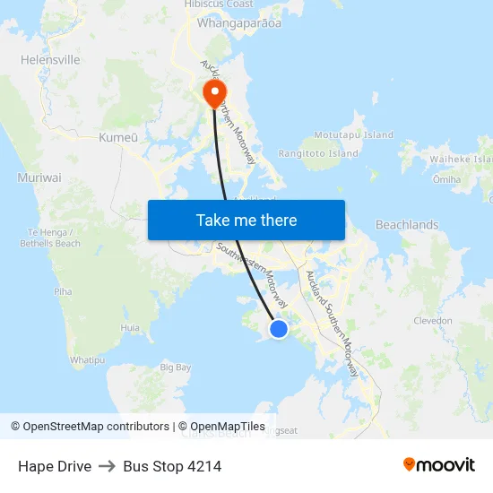 Hape Drive to Bus Stop 4214 map