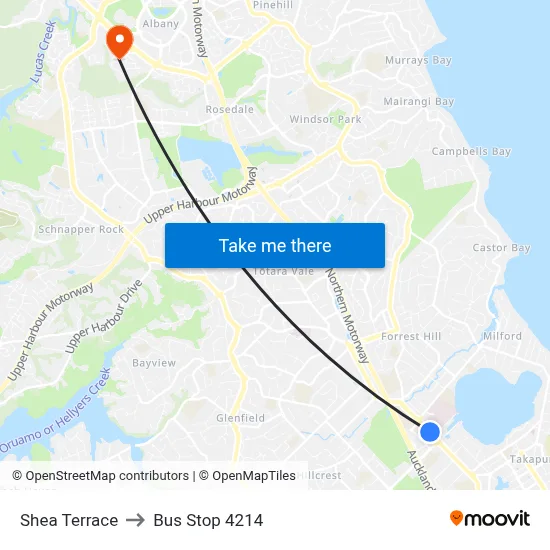 Shea Terrace to Bus Stop 4214 map