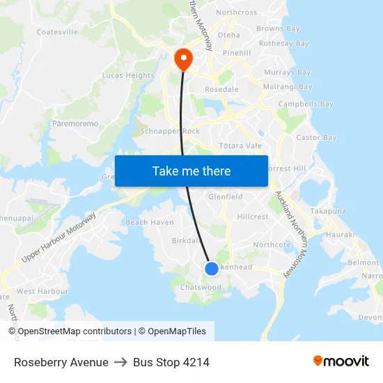 Roseberry Avenue to Bus Stop 4214 map