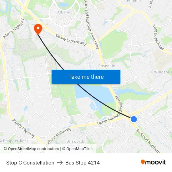 Stop C Constellation to Bus Stop 4214 map