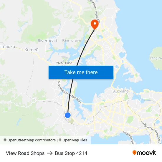 View Road Shops to Bus Stop 4214 map