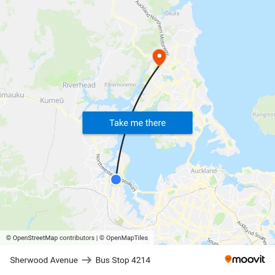 Sherwood Avenue to Bus Stop 4214 map