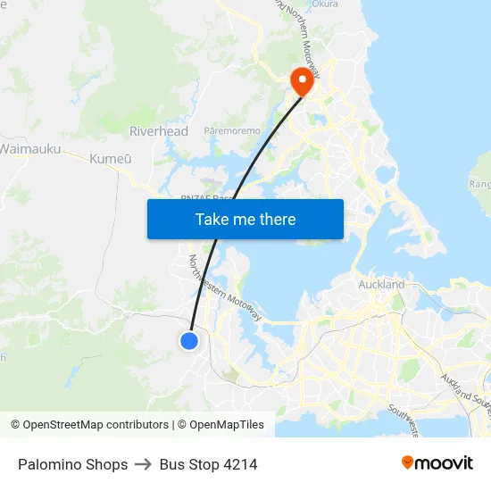 Palomino Shops to Bus Stop 4214 map