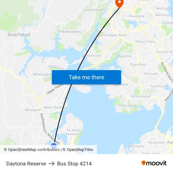 Daytona Reserve to Bus Stop 4214 map