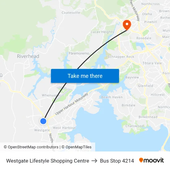 Westgate Lifestyle Shopping Centre to Bus Stop 4214 map